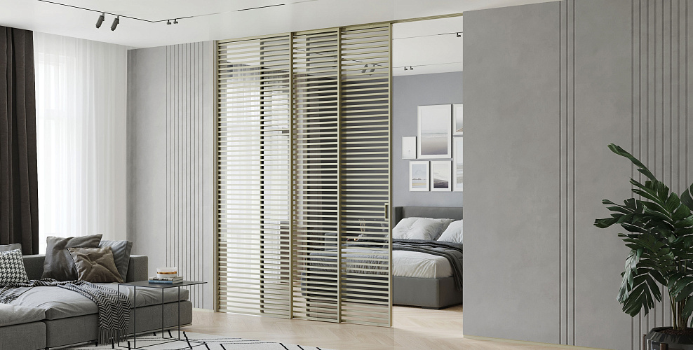 Loft 11 — Раздвижная перегородка с тонким алюминиевым профилем 18мм