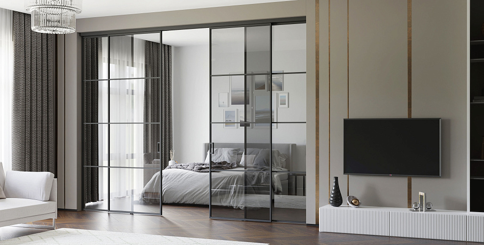 Loft 13 — Раздвижная перегородка с тонким алюминиевым профилем 18мм