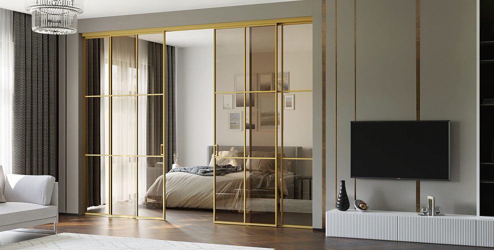 Loft 15 — Раздвижная перегородка с тонким алюминиевым профилем 18мм