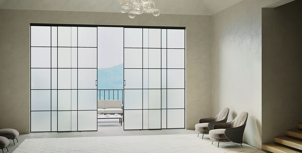 Loft 17 — Раздвижная перегородка с тонким алюминиевым профилем 18мм