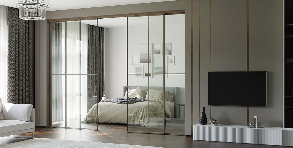 Loft 2 — Раздвижная перегородка с тонким алюминиевым профилем 18мм