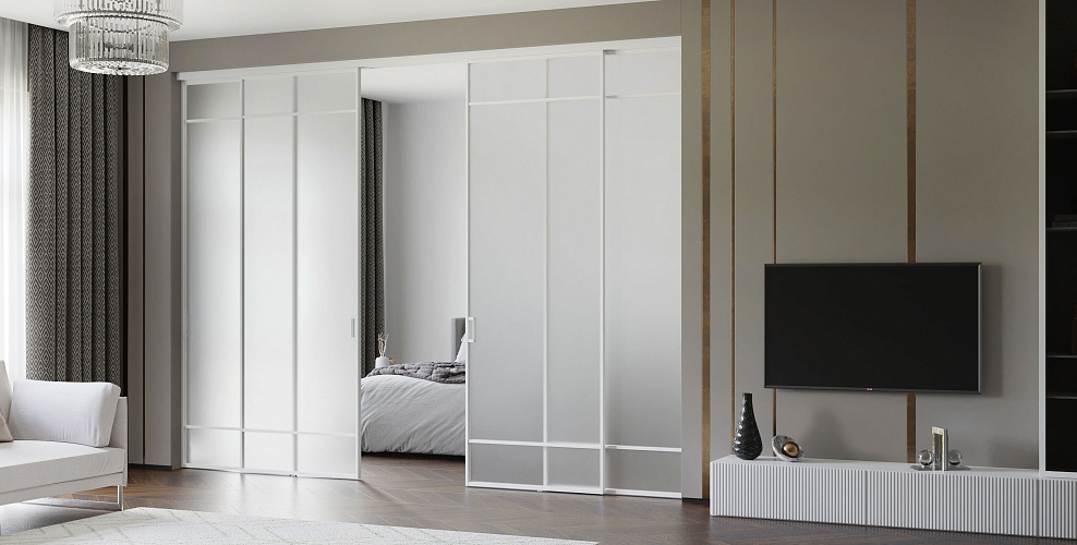 Loft 4 — Раздвижная перегородка с тонким алюминиевым профилем 18мм