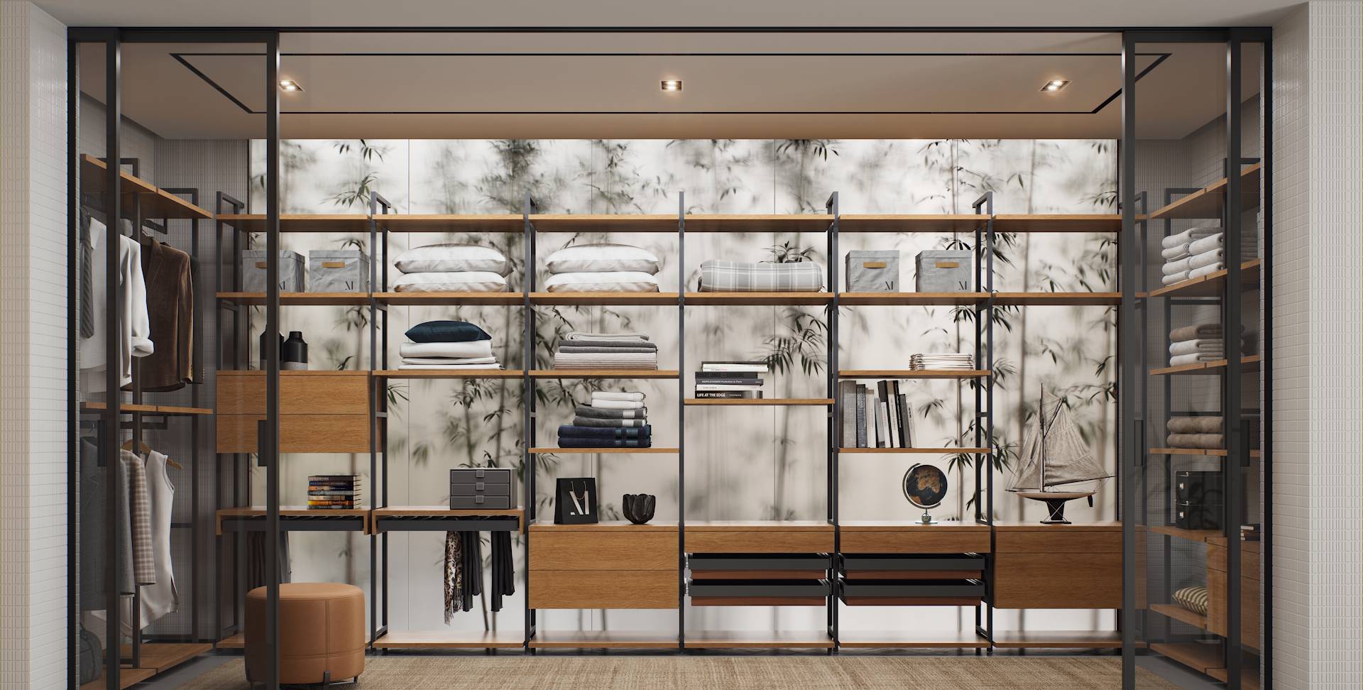 Открытая гардеробная система в стиле Loft — Гардеробная Loft 1