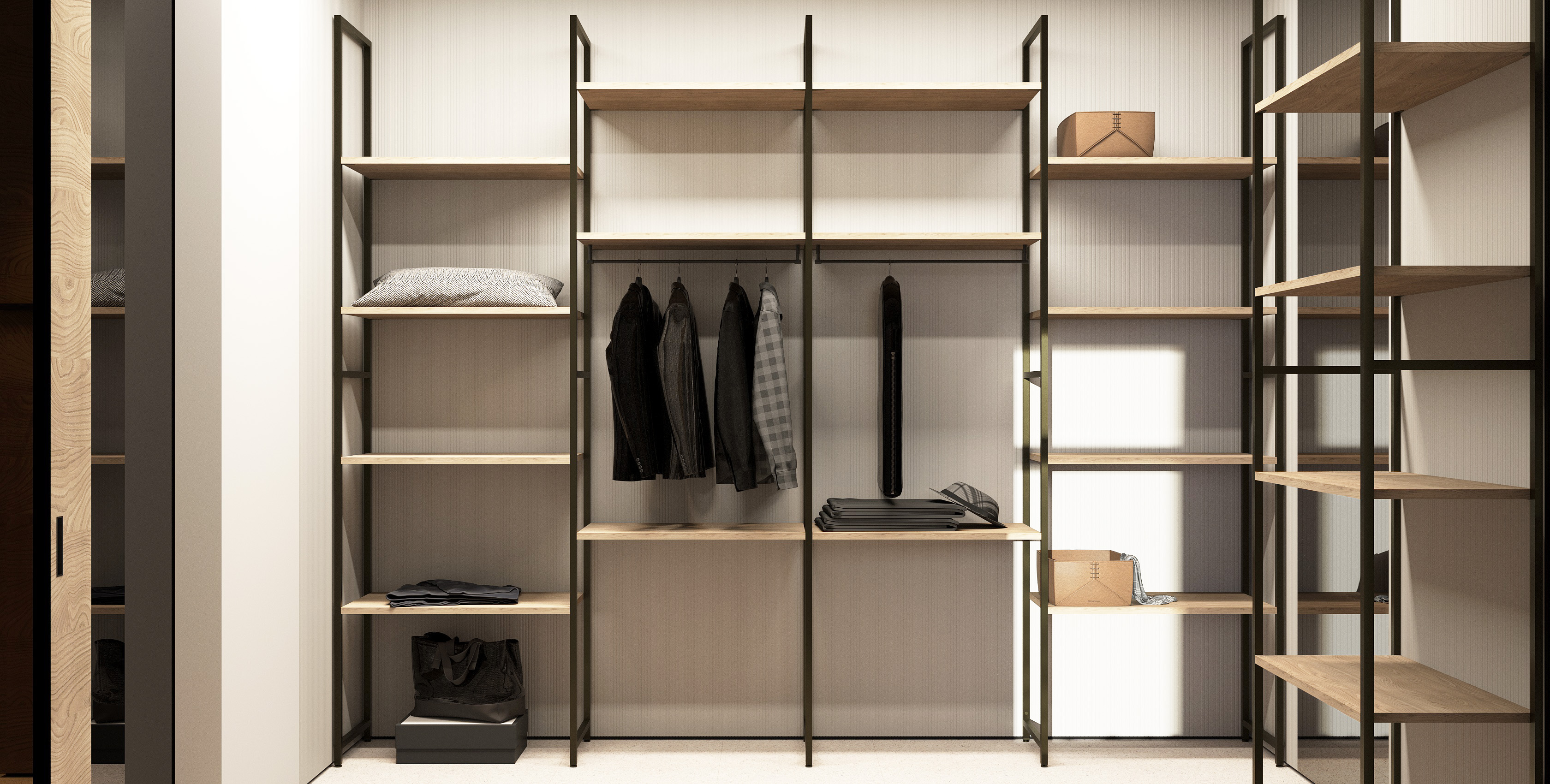 Открытая гардеробная система в стиле Loft — Гардеробная Loft 2