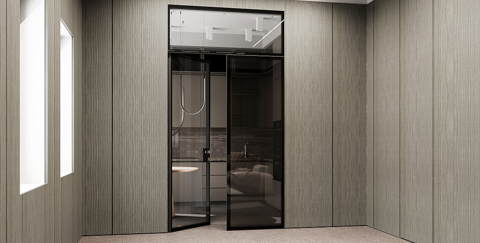 Slim 65 Trieste — Распашная дверь со стеклом