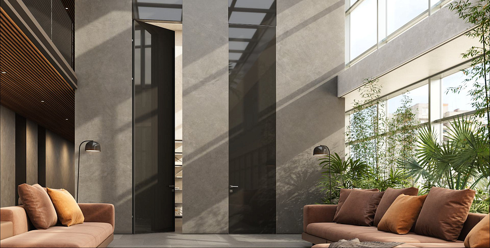 Slim 80 Cremona — Распашная дверь с двойным глухим заполнением и высотой до 4 м
