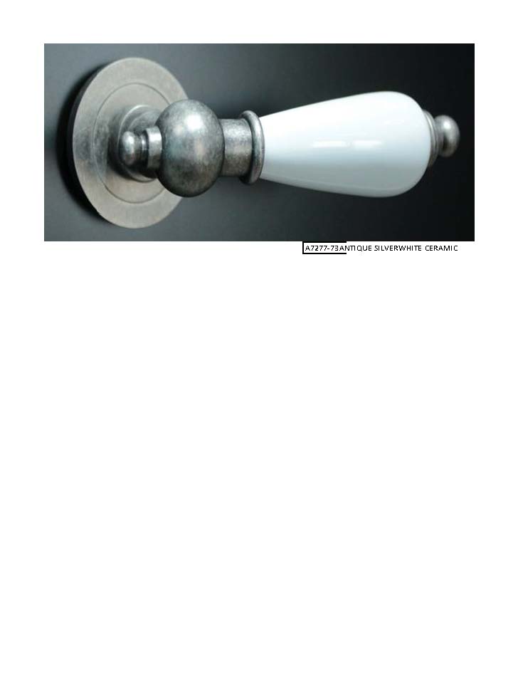 Ручки Alemar A7277-73 ANTIQUE SILVER + WHITE CERAMIC