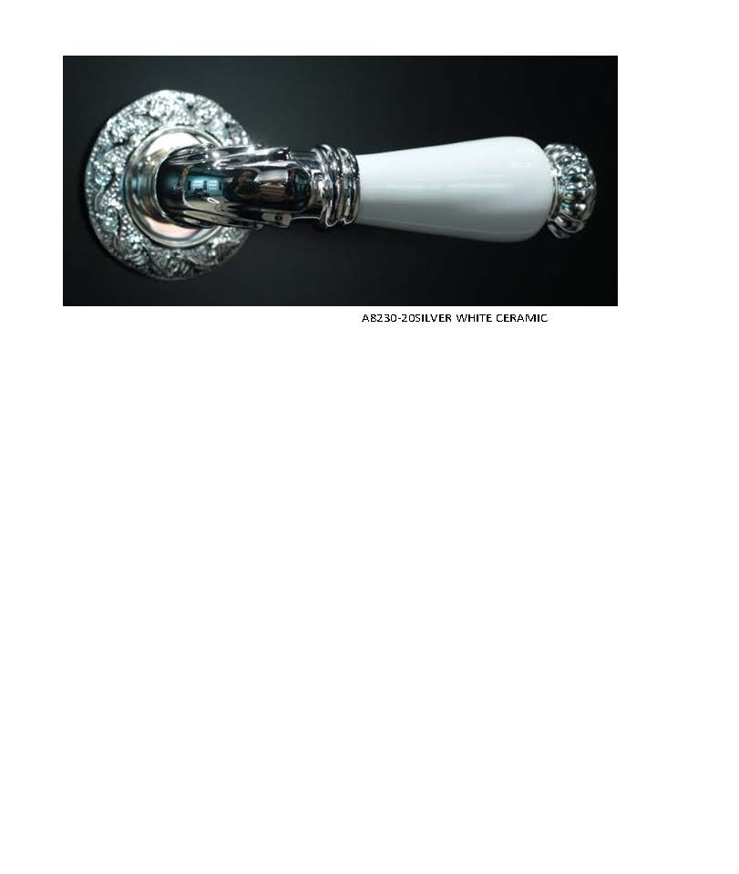 Ручка Alemar A8230-20 SILVER+WHITE CERAMIC