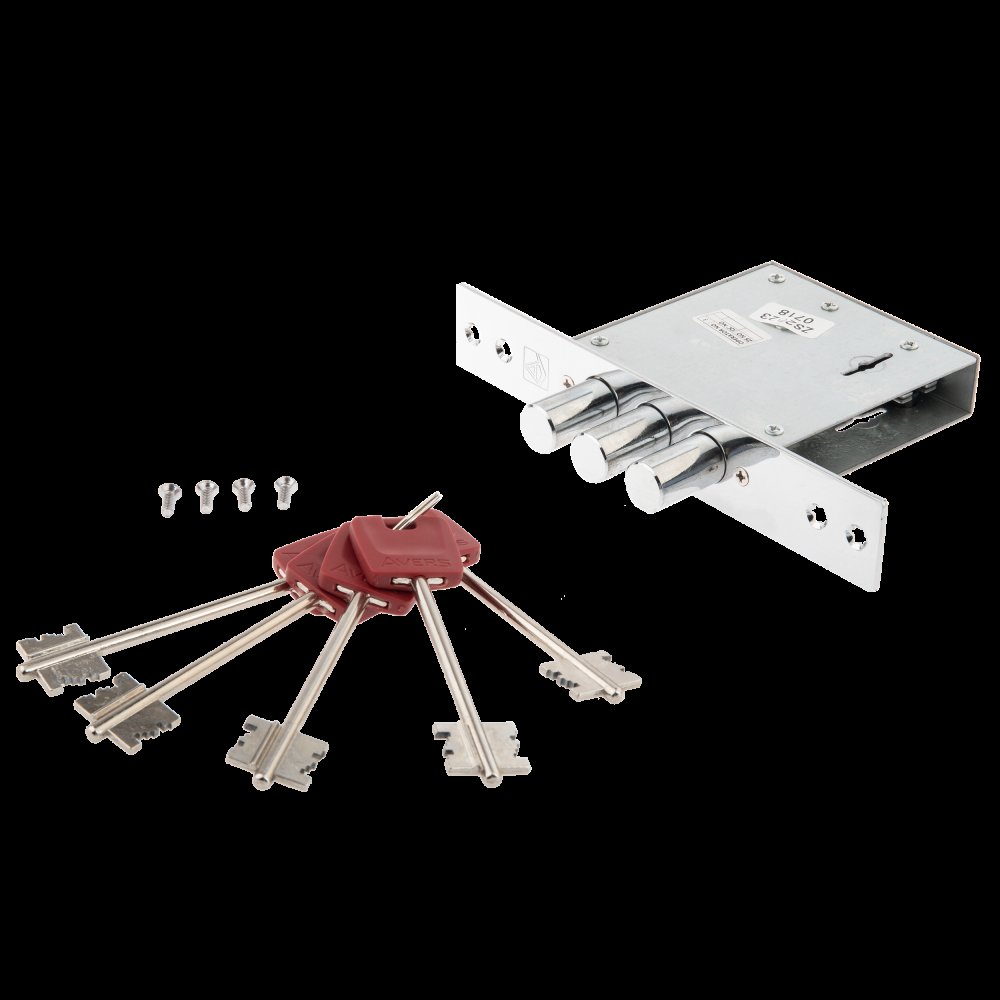 Замок врезной сувальдный Avers T-37/S6-CR (w/o BP, w/o DP, 5 keys, shank 60mm)