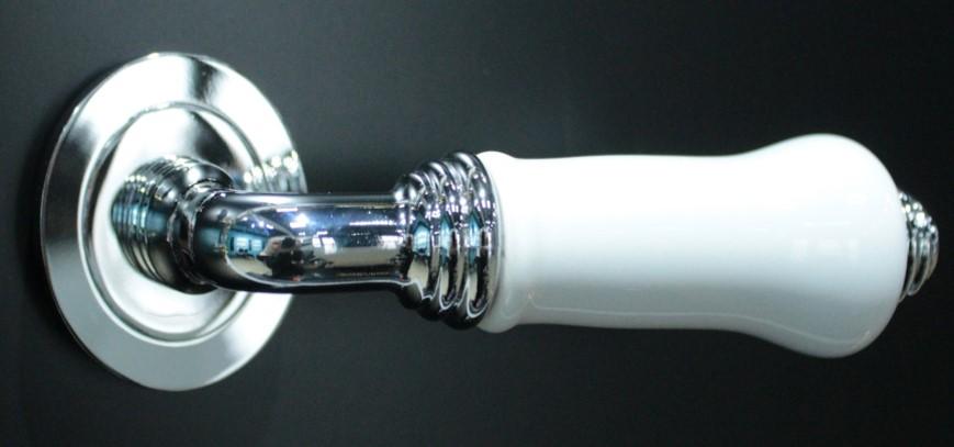 Ручки Alemar A7277-73 SILVER + WHITE CERAMIC