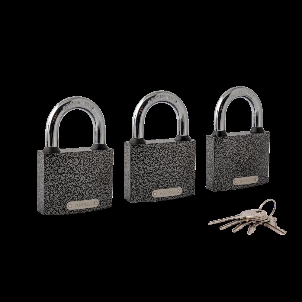 Замки висячие Apecs PD-01-63 (3Locks+5Keys)